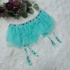 Victoria's Secret Green Mesh Tutu Garter Skirt